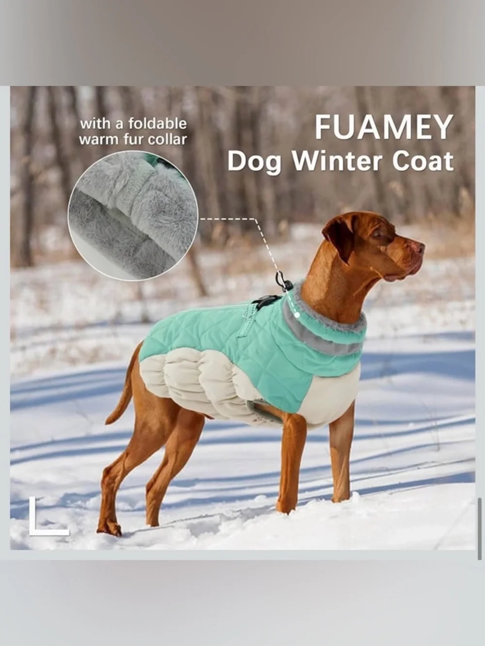 Waterproof XL Dog Winter Jacket With Harness Built In-Reflective 968-3